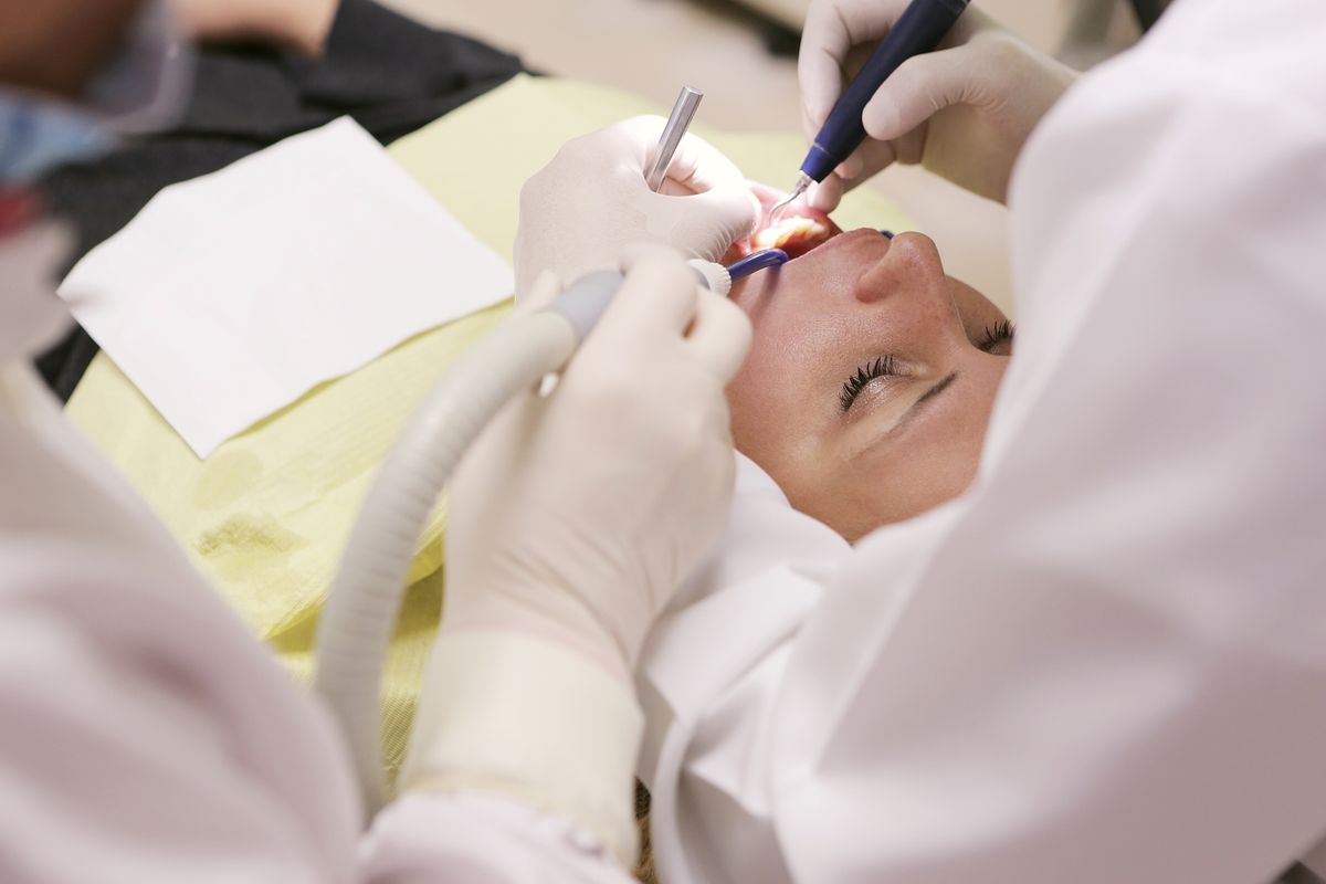 Dental procedure in progress
