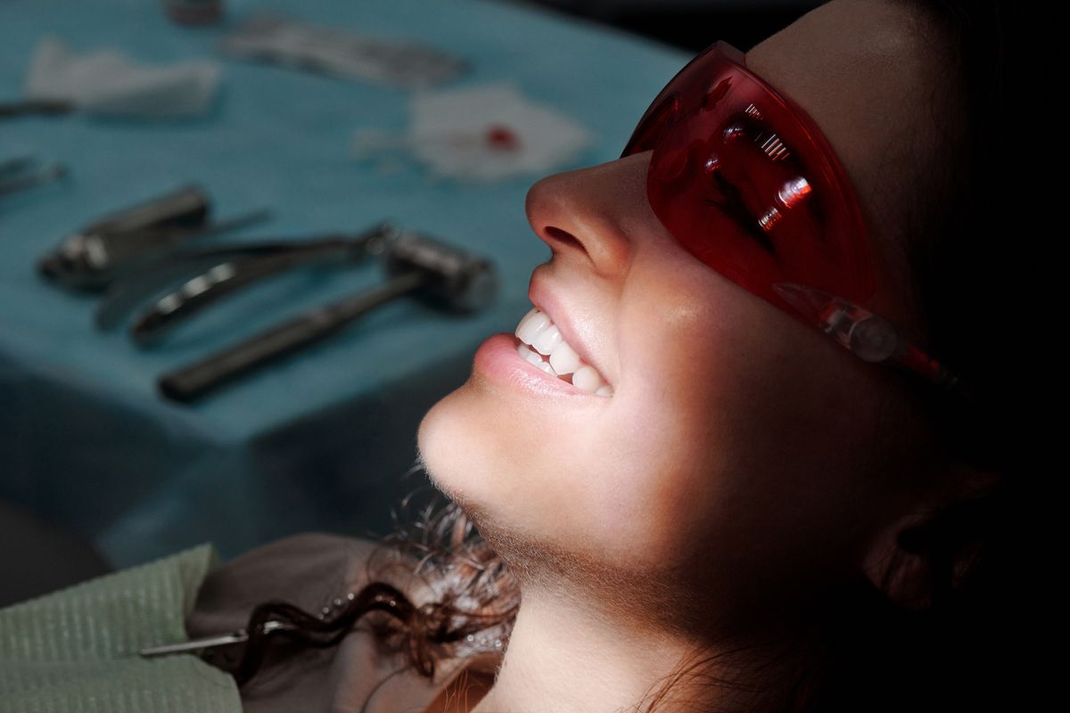 Teeth whitening session